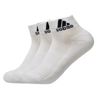 阿迪达斯 adidas 男女运动袜子3双装透气吸汗羽毛球袜防脱乒羽网球袜 白色 AA2285 35码-38码
