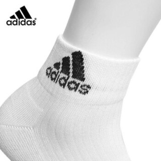 阿迪达斯Adidas 男女袜子3双装运动休闲棉袜AA2285 白色 S码35-38