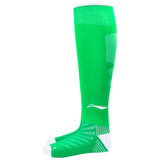 LI-NING 李宁 AWLL099-5 长筒足球袜 (中绿色、M)