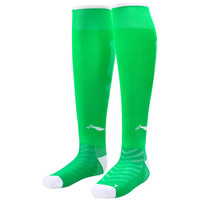 LI-NING 李宁 AWLL099-5 长筒足球袜 (中绿色、XS)