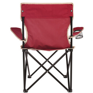 红色营地 折叠椅 钓鱼椅子 沙滩休闲椅 简约靠背椅 户外扶手椅子 Y100酒红