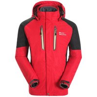 埃尔蒙特 ALPINT MOUNTAIN 户外冲锋衣男款防水保暖透气两件套三合一冲锋衣裤 610-002 红色 XL