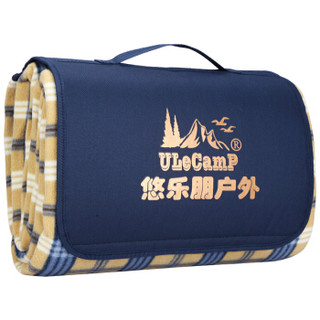 悠乐朋（Ulecamp）摇粒绒野餐垫 加厚防水防潮垫 帐篷垫子野炊垫200*150cm 咖啡格KC-05CF
