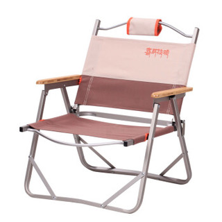 喜马拉雅 户外折叠椅 便携铝合金折叠凳 沙滩钓鱼休闲靠椅子 HF9104咖色