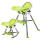 儿童餐椅 婴儿多功能餐桌椅宝宝便携塑料宜家餐椅 绿白色标配版（赠坐垫和安全带） *2件