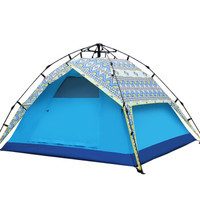 喜马拉雅 全自动速开帐篷户外3-4人 野外露营休闲沙滩遮阳印花双层帐篷