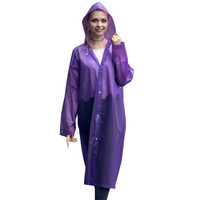 野人部落 雨衣加厚 非一次性紫色 成人雨衣雨披单人 户外徒步旅行旅游可重复使用 男女士长款带帽
