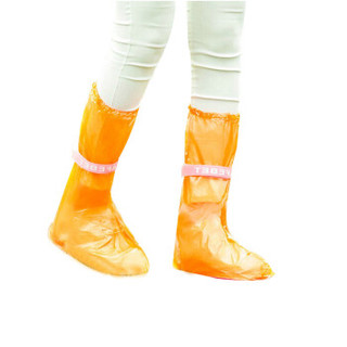 先锋连户外旅游漂流防雨鞋套中高筒男女通用雨靴套徒步骑行加厚底防水防滑雨鞋套 魔术贴高筒橙色（43-45码）