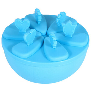 克来比 创意圆形雪糕模具套装 冰格冰棍冰淇淋模具 DIY棒冰冰模 带储冰盒 KLB1137 蓝色