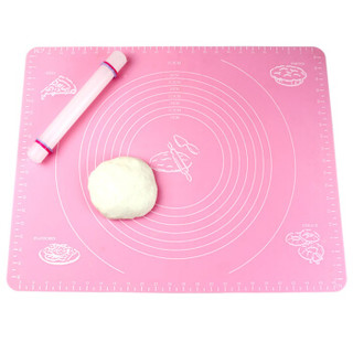 克来比 耐高温带刻度硅胶垫 揉面垫面板 烘焙工具蛋糕垫 薄款防滑不沾案板 KLB1022 颜色随机