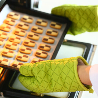 巴锡 烘焙工具 耐高温手套 加厚隔热 烤箱微波炉防烫手套 绿色单只