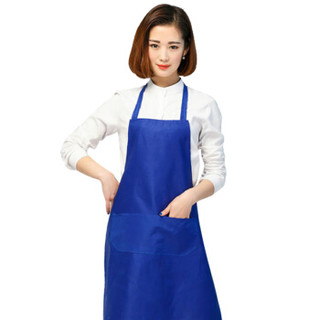 戈顿 围裙厨房防油防水围裙无袖肩带式围裙罩衣 家居厨房餐厅围裙 蓝色 可定制logo字体