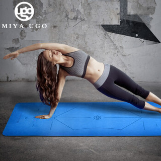 弥雅 瑜伽垫 天然橡胶男女健身防滑垫子加宽660mm 蓝色 赠瑜伽垫背包