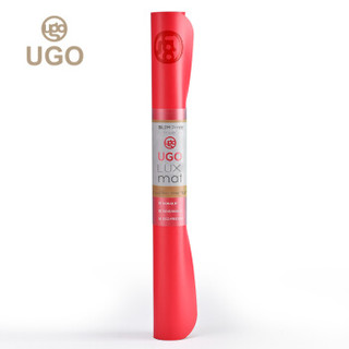 UGO 天然橡胶瑜伽垫 PU体位线防滑轻便健身垫 加宽660mm 厚2mm 绯红