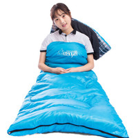 狼行者 成人户外加厚保暖透气防水四季信封式野营午休棉睡袋 2.2kg蓝色