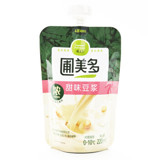 圃美多 甜味豆浆 220ml（方便菜 早餐 油条伴侣 精选大豆 豆腐）