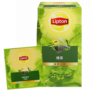 立顿Lipton 独立三角袋泡绿茶调味茶包 1.2g*25 茶叶