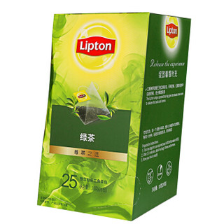 立顿Lipton 独立三角袋泡绿茶调味茶包 1.2g*25 茶叶