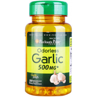 普丽普莱puritanspride大蒜精软胶囊无味版500mg100粒美国进口