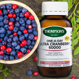 澳洲进口 汤普森(Thompson's) 蔓越莓精华胶囊60000mg/60粒 呵护泌尿健康