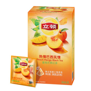 立顿Lipton 独立三角袋泡热情巴西风情蜜桃芒果红茶包 1.8g*20 茶叶