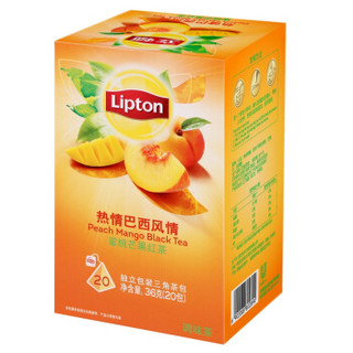 立顿Lipton 独立三角袋泡热情巴西风情蜜桃芒果红茶包 1.8g*20 茶叶