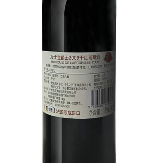 法国原瓶进口红酒 1855列级名庄 力士金酒庄力士金爵士(Marquis De Lascombes）干红葡萄酒 2009年 750ml