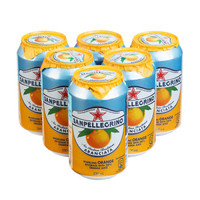 S.Pellegrino 圣培露 甜橙果汁饮料 (330ml*6罐、橙味)