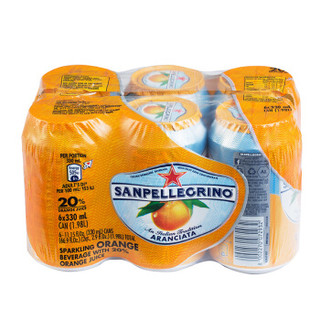 S.Pellegrino 圣培露 甜橙果汁饮料 (330ml*6罐、橙味)