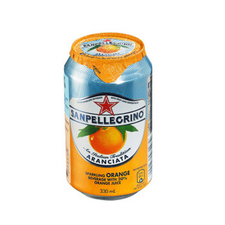 S.Pellegrino 圣培露 甜橙果汁饮料 (330ml*6罐、橙味)