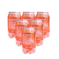 韩国进口 VTaLK  粉色甜蜜西柚味  苏打汽水 碳酸饮品350ml*6瓶装