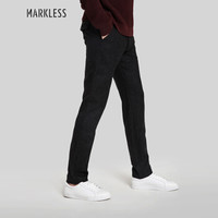 Markless 休闲裤男修身毛呢直筒长裤羊毛加厚裤子CKA3819M 黑灰色 180/XL