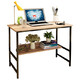 朗程电脑桌 简约台式书桌办工桌平板桌子 黑架+核桃木