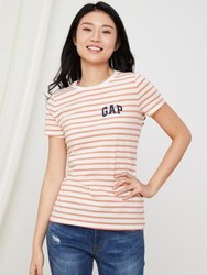 GAP 盖璞 443074 Logo徽标条纹圆领短袖T恤