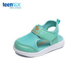 天美意（TEENMIX）童鞋2018夏季儿童凉鞋男童女童幼童包头沙滩凉鞋DX6915 浅绿 155