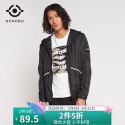 BONOBO 91910151 男潮流时尚连帽黑色学生青简美外套-