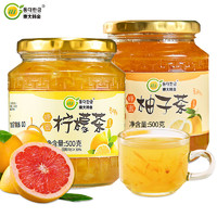 东大韩金蜂蜜柚子茶+柠檬茶500g*2