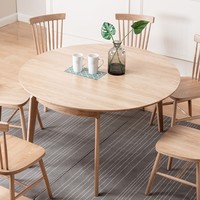  恒兴达 白橡木纯实木餐桌 (原木色 1.2米单桌) 