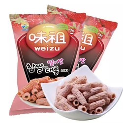 韩国进口 九日（JIUR）草莓味糯米脆条 休闲零食100g*2袋 *5件