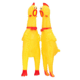 好友宠友 怪叫鸡 惨叫鸡 宠物减压发声玩具 绝望的战斗鸡 小号两只装 黄色 *17件