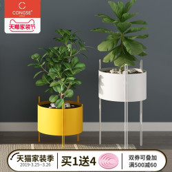 简约北欧铁艺落地花盆架家用绿萝多肉植物架室内客厅办公阳台花架多少钱 什么值得买