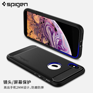 Spigen iPhone 手机壳 (XSMax、碳纤维黑)