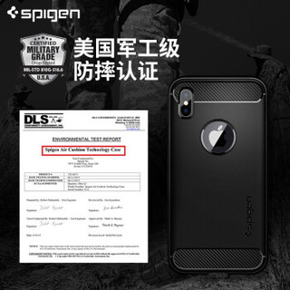 Spigen iPhone 手机壳 (XR、碳纤维黑)