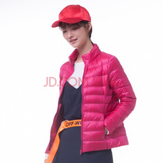 雅鹿 2017年秋季女士尼丝纺羽绒服 YS6101010 (玫红)