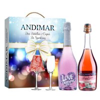 爱之湾 桃红晶白甜气泡低度果酒  750ml*2支