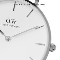 Daniel Wellington classic petite leather silver 女士手表 (不锈钢、圆形、白色)