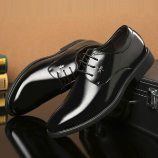 蜻蜓牌 X7-1 绅士增高皮鞋男职场精英牛皮商务正装鞋低帮系内增高男鞋