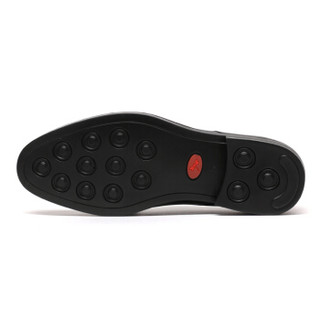 红蜻蜓 (RED DRAGONFLY) 时尚商务休闲舒适男皮鞋WTA63471/72 黑色 40