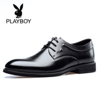 PLAYBOY 花花公子 8CW563124D0 男士系带商务正装皮鞋 黑色 41