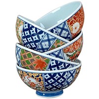 美浓烧 釉下彩 陶瓷碗5件礼盒装 花繁锦簇 4.5寸